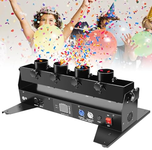 Macchina lanciacoriandoli, macchina professionale elettrica per coriandoli con DMX/telecomando per matrimoni, discoteche, spettacoli, club, palchi, feste, Halloween, carnevale, Pasqua,FourHeads