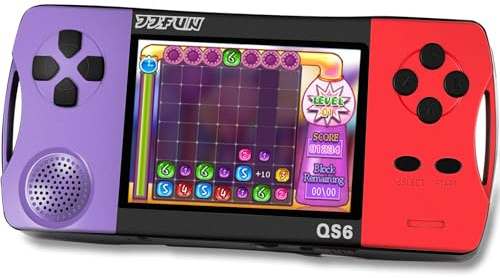 16 Bit Handheld Games for Kids with 3.2 IPS Large Screen Built-in 216 Retro Video Games Portable Gaming Player with Rechargeable Battery Mini Arcade Electronic Toy Gifts for Boys Girls (Purple+Red)