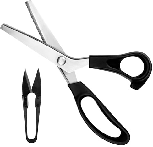 Elsrantor stoffschere, schneiderschere, stoffschere scharf, fadenschere, zickzackschere, zickzack, schneiderschere fadenschneider mit Komfortgriff für Schneiden Kleidung, Nähen, Basteln