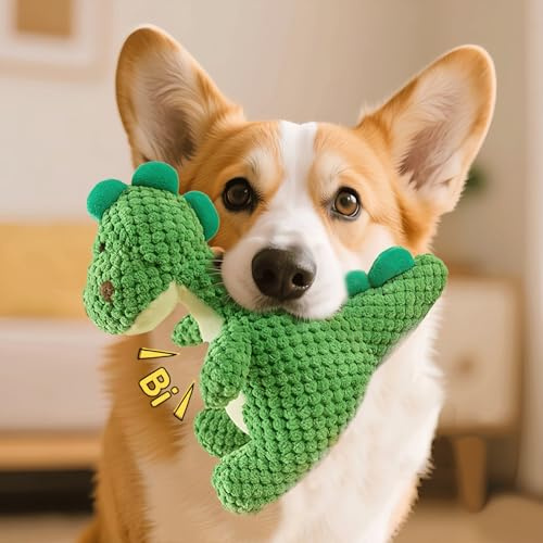 Speedy Panther Plush Dog Toy for Large Dogs,Soft Chew Dinosaur Puppy Toy for Small Medium Active Dogs