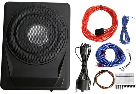 Yanmis 10 Slim Active Subwoofer för Bilar Lastbilar med Inbyggd Förstärkare Kompakt Design Svart Aluminium