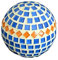 Handgefertigte Rosenkugel blau orange 10 cm handmade handgemacht