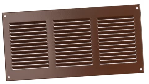 300x150mm Rejilla de Ventilación con Mosquitera - Rejillas de Aireación Metálicas - Acero, Marrón
