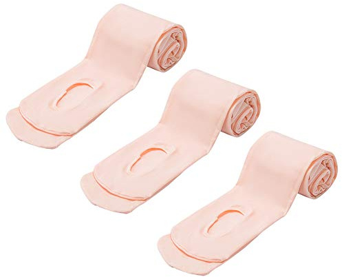 MANZI 1-3 Pairs Women's Girls' Basic Convertible Transition Ballet Dance Tights 40 Denier(Ballet Pink,L)