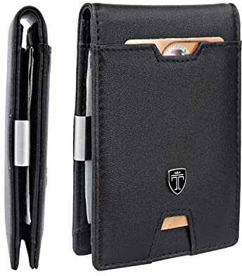 TRAVANDO Geldbörse mit Geldklammer Amsterdam - TÜV geprüft - 10 Kartenfächer - Slim Design - RFID Schutz - Kleines Münzfach - inkl. Geschenk Box - Designed in Germany