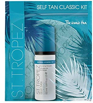 St. Tropez - Kit di avviamento autoabbronzante, con mousse e guanto di bellezza, regalo per lei