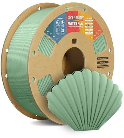 OVERTURE Mattes PLA-Filament 1,75 mm, Matte PLA Rolle, 1kg-Spule (2,2 lbs), Maßgenauigkeit +/- 0,02 mm, für 3D-Drucker (Hellgrün)