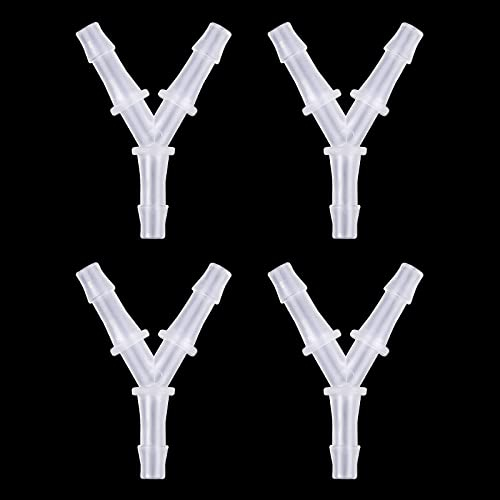 Cobee Aquarium Luftpumpen Anschlüsse, 4 Stück Y förmiger Airline Schlauchverbinder Anti Shedding Aquarium Luftpumpen Anschluss Kunststoff Luftschlauch Adapter für 3/16 Zoll Luftleitung