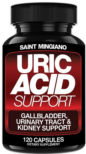 Saint Mingiano Uric Acid Flush for Gout Support -120 Capsules - Supports Kidney Cleanse Detox & Repair, Gallbladder & Urinary Tract Issues - Essential for Detox & Joint Support - Cranberry Extract