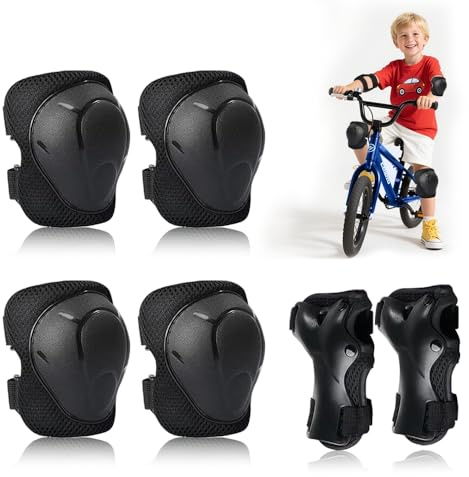 Casenly Protection Roller Enfant, 6 Pcs Equipement de Protection Réglable Genouillères Coudières Protège-Poignets pour Patins à roulettes, Cyclisme, Vélo, Planche à roulettes