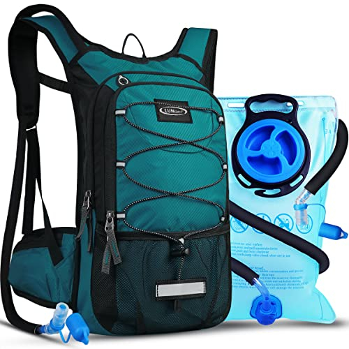 Lunidry Fahrradrucksack mit Trinkblase 3L, Laufrucksack Trinkrucksack 15L für Damen & Herren, Wasserdicht Sportrucksack Hydration Rucksack für MTB Ski Bike Outdoor Sport