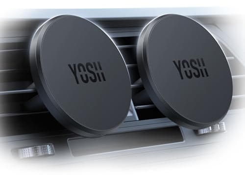 YOSH Soporte Móvil Coche Rejillas del Aire, Magsafe Iman Coche Movil, Soporte Magnetico Movil Vehículo para iPhone 16/15/14/13/12 Sumsung Huawei [Paquete de 2]