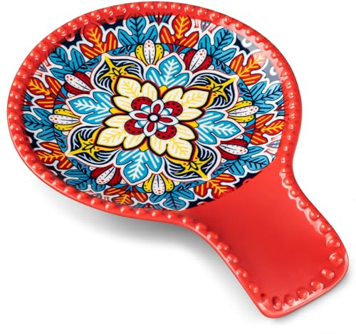 vancasso SIMI Porcelain Spoon Rest, Spoon Holder for Kitchen Counter Decor
