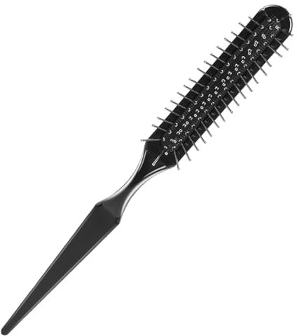 Professional 3-Row Wire Bristle Wig Brush for Synthetic Hair - Teasing and Detangling Styler - Travel Size Metal Comb for Extensions, Barbers, and Beginners