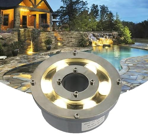 Faretti LED Esterno Incasso - Fontana Ad Anello A LED Con Apertura, Luce Da Giardino In Acciaio Inossidabile Impermeabile IP68, Illuminazione Per Laghetto Con Foro Centrale A Bassa Tensione AC12V Per