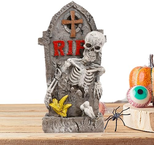Generisch Figura de lápida en Miniatura de Halloween - Decoración de Cementerio para Halloween con lápidas en Miniatura, Accesorios para de Miedo para Ventanas, decoración del hogar