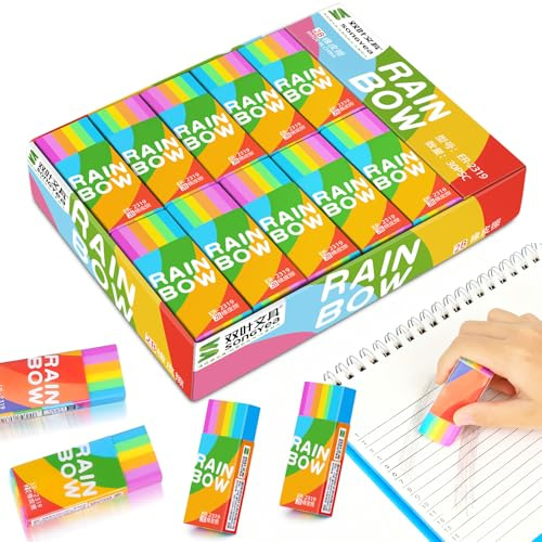 Virenex 2B suddgummi, 30 stycken regnbågsradergummiset, mjukt suddgummi, klassiskt gummisuddgummi för universellt bruk på skolkontor, skiss | 30 st mjukt radergummi klassiskt gummi suddgummi för universellt bruk på skolkontor skisser målningar bildkonst