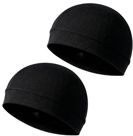 Kaelaxroy 2 Pezzi Berretto Estivo Sottocasco Rete Traspirante, Skull cap Asciugatura Rapida per Ciclismo Moto Corsa, Taglia Unica Uomo Donna