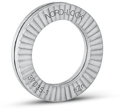Rondelle di sicurezza a cuneo Nord-Lock in acciaio, NL20 (4 pezzi) per M20 | 21,4 mm x 30,7 mm x 3,4 mm | in acciaio