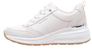 Skechers Femme Billion Subtle Spots Basket, Off White Dura Leather/Off White Leopard Tri, 36.5 EU