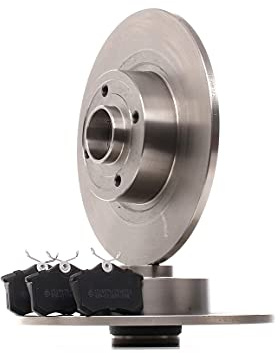 RIDEX 3405B1187 Juego para eje Kit de discos de freno y pastillas Trasero con muelle con cojinete rueda con anillo sensor ABS Compatible con RENAULT MEGANE II Ranchera familiar KM0/1