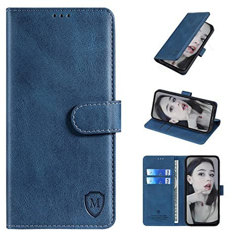 FMPCUON Funda Libro para OPPO Realme 8i,Carcasa OPPO Realme 8i Cierre Magnético,Capa OPPO Realme 8i Plegable Cartera Flip Protección Cover Case Étui,Azul
