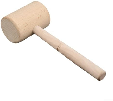 DAZZLEEX Maillet en bois pour menuiserie fait à la main marteau en bois Outil en cuir pour menuiserie et artisanat du cuir 22 x 8 x 5,5 cm