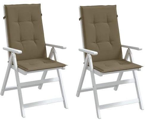 ZEYUAN Hochlehner-Auflagen 2 STK. Melange Taupe 120x50x4 cm Stoff, Liegenauflage, Auflage Gartenliege, Sitzkissen Gartenmöbel, Bankauflage, Stuhlauflage Für Hochlehner, Sitzauflagen - 4002436