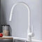 YWJFSA Grifo Abatible Cocina Grifo Cocina Extensible, Giratorio de Agua Fría Y Caliente con 2 Modos de Rociado,Blanco