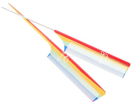 HONITANO Pettine a Coda di Topo per Chioma 2 Pezzi Pettini da Taglio Pettine Divisore a Denti Fini Leggero Resistente per Salone Parrucchiere Styling Uso Professionale e Personale