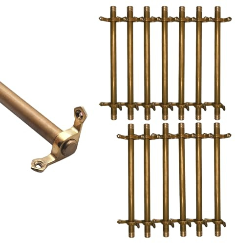 Säkringsstång i mässing för trappmattor, 3/5/13/15-pack, halkfri och hållbar, enkel gör-det-själv-installation för hotell/konstgalleri (13 st, 51 cm (20 tum))