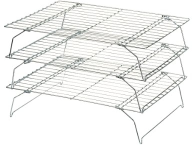 Dexam 17840905 Stackable Rectangular Cooling Racks 34cm x 25cm - Set of 3, Silver