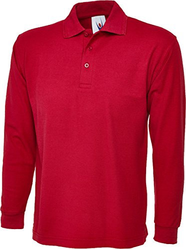 Uneek Uc113 Longsleeve Polo Shirt Red L