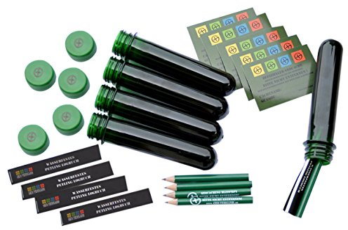 GEO-VERSAND 5 x Petling 13 cm mit Aufkleber, Stift und Logbuch, grün, 11110