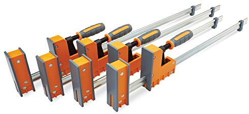 Bora 4 Pack Parallel Clamps for Woodworking - Two 24 Inch and Two 31 Inch Parallel Wood Clamps Heavy Duty Bar Clamp for Wood Working with 1100 Lbs of Clamping Force Each - DIY Bora Clamp Set