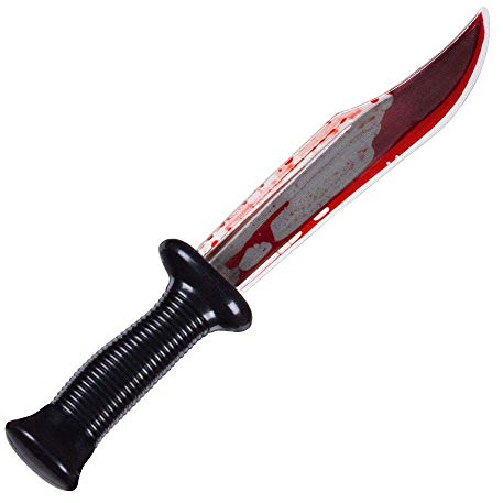 Boland Coltello sanguinante – 33 cm, multicolore, accessorio realistico per costumi killer, Halloween ed eventi a tema