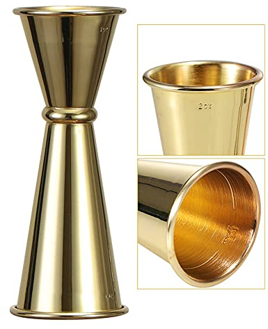 Angzhili 1 Pack Double Cocktail Jigger,Bar Jiggers with Measures(Gold)