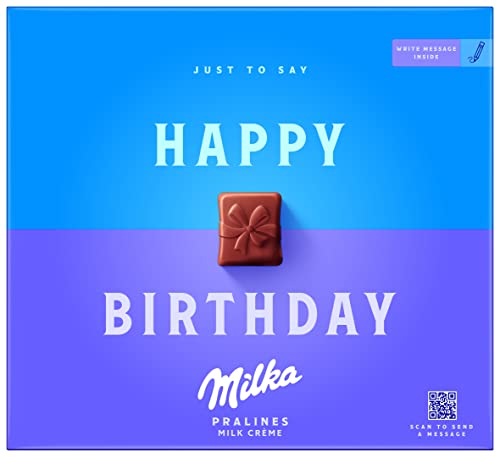 Milka Happy Birthday Alpine Milchschokoladenpralinen mit Milchcremefüllung (20 Stück) 110g