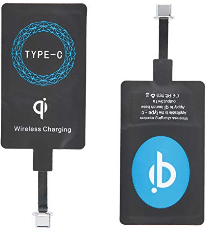 VBESTLIFE Ricevitori per Caricabatterie Wireless, 2PCS Universal Type-C Qi Wireless Adesivo Autoadesivo Ricevitore di Ricarica per Telefono Cellulare