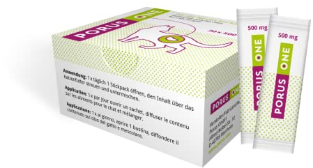 Porus ONE | 30 x 500 mg | Ergänzungsfuttermittel für Katzen | Für Katzen bei Nierenproblemen | Damit urämische Toxine Katzen nicht an die Nieren gehen