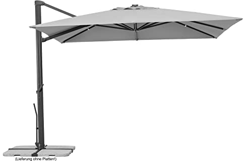 Schneider-Schirme Sonnenschirm Rhodos Smart, silbergrau, 300 x 300 cm quadratisch, 794-14, Gestell Aluminium, Bespannung Polyester, 25 kg