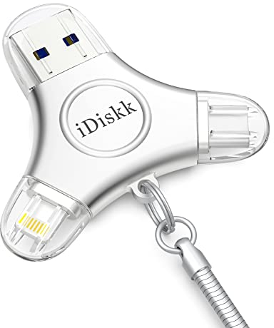 iDiskk 512 GB 3 en 1 MFi Certified iPhone USB Pendrive, Lightning + Type-C Photo Stick para iPhone, Almacenamiento de Memoria Externa de iPhone para Mac PC y Todos los iPhones