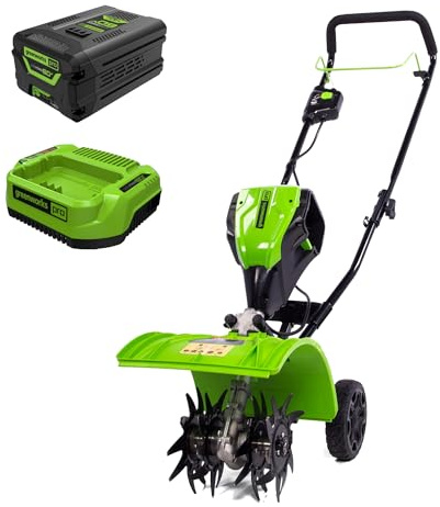 Greenworks 60V 8 Cordless Cultivator/Tiller + 4.0Ah Battery and Charger