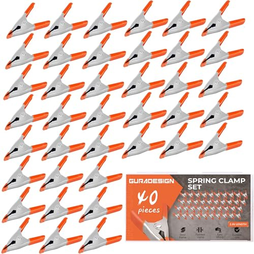 GURADESIGN 40-Piece Small Spring Clamp, 2 inch, 3/4-inch Jaw opening Spring Metal Spring Clamps