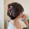 NATOSU Schleifen Haarspangen, einfache Schleifen-Haarspangen, große stilvolle Haar Accessoires für Frauen und Mädchen, Haarspangen mit starkem Halt für dünnes Haar, Rosa