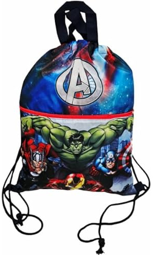ILS I LOVE SHOPPING Sacca Sportiva con manici e tasca per Bambino, Borsa Coulisse Zaino per Asilo, Palestra, Piscina, Viaggio, Portascarpe (per AVENGERS Hulk)