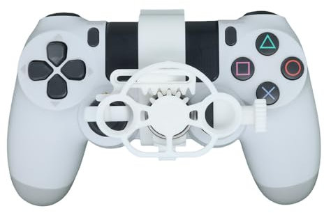 Mini volante per PS4 controller di gioco Stampa 3D Simulatore di guida Sostituzione ausiliaria leggera Maniglia Accessori per ruote da corsa Esperienza di gioco divertente (White)