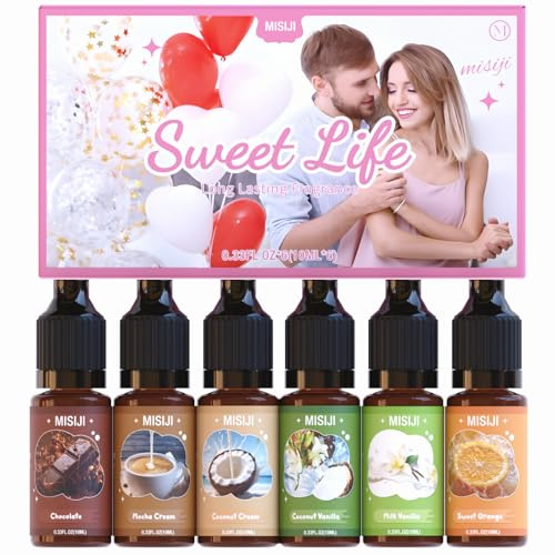 Set di Oli Essenziali Top 6 Aromaterapia - Oli Essenziali per Diffusore per Casa, Oli per Diffusore Profumi per Aromaterapia, Produzione Candele e Sapone, Umidificatori 6 x 10 ml