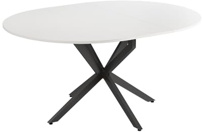 Vicco Table de Salle à Manger Loyd, Blanc/Noir, 120x76.5cm Extensible, adapté à l’Extension de la Surface de Table en Cas de Besoin