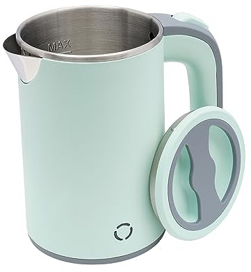 Begoniape 800ml Reisewasserkocher Klein Tragbarer Wasserkocher 600W, Aufheizzeit: 5 Minuten, Reise Edelstahl Wasser Kochen mit Ausgießer Filter, für Tee, Kaffee, Heißem Wasser (Grün)